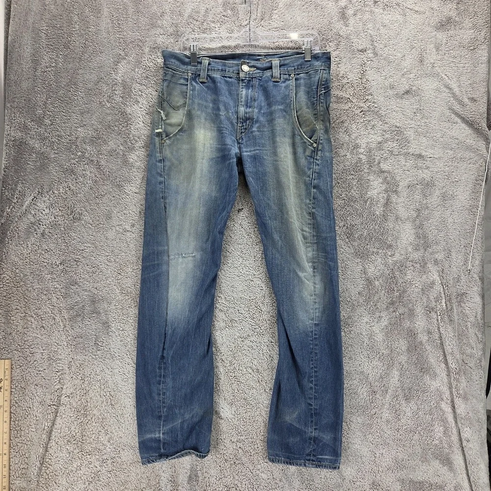 Vintage Levis Engineered Jeans Mens 32x30 Blue Buckle Back Twisted Zip Fly